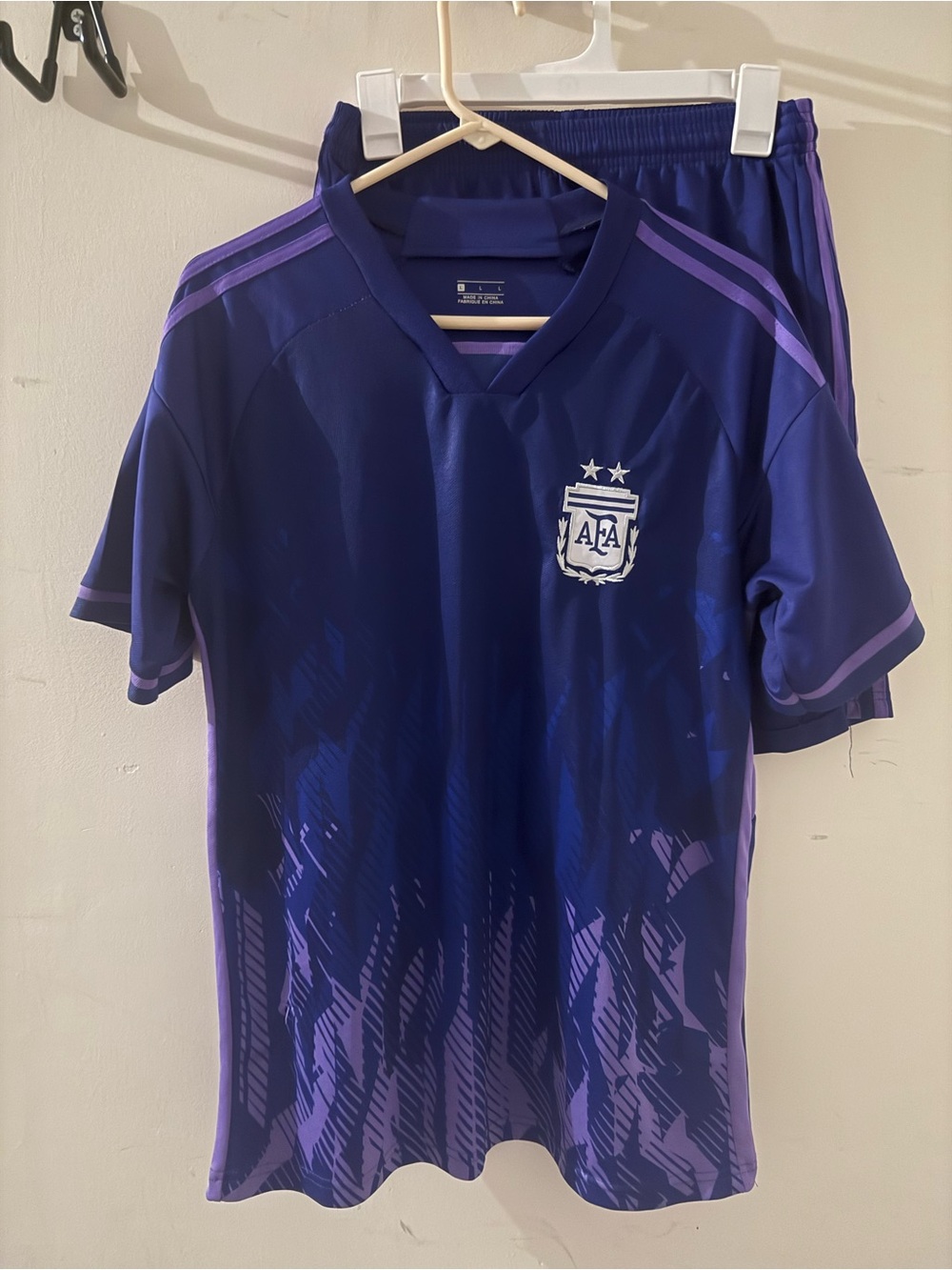 Argentina AFA Soccer Jersey - Deep Purple with Light Purple Accents